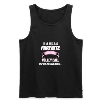 Volley ball cadeau humour - Débardeur bio Premium Homme - noir - Devant - Michal (187cm)