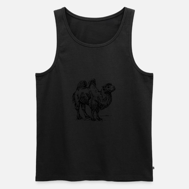 Kamel - Männer Premium Bio Tank Top - Schwarz
