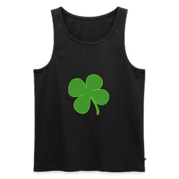 kleeblatt glueck shamrock luck four leaf clover21 - Männer Premium Bio Tank Top - Schwarz - Vorne - AI Model Male 178 light (178cm)