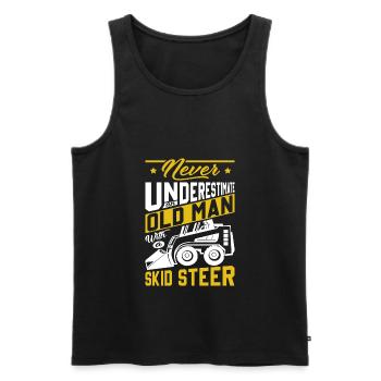 Funny Skid Steer Operator - Men's Premium Organic Tank Top - black - Front - AI Model Male 178 light (178cm)