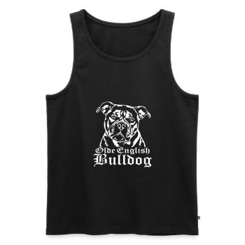 Olde English Bulldog Hunde Hund Wilsigns - Männer Premium Bio Tank Top - Schwarz - Vorne - AI Model Male 178 light (178cm)