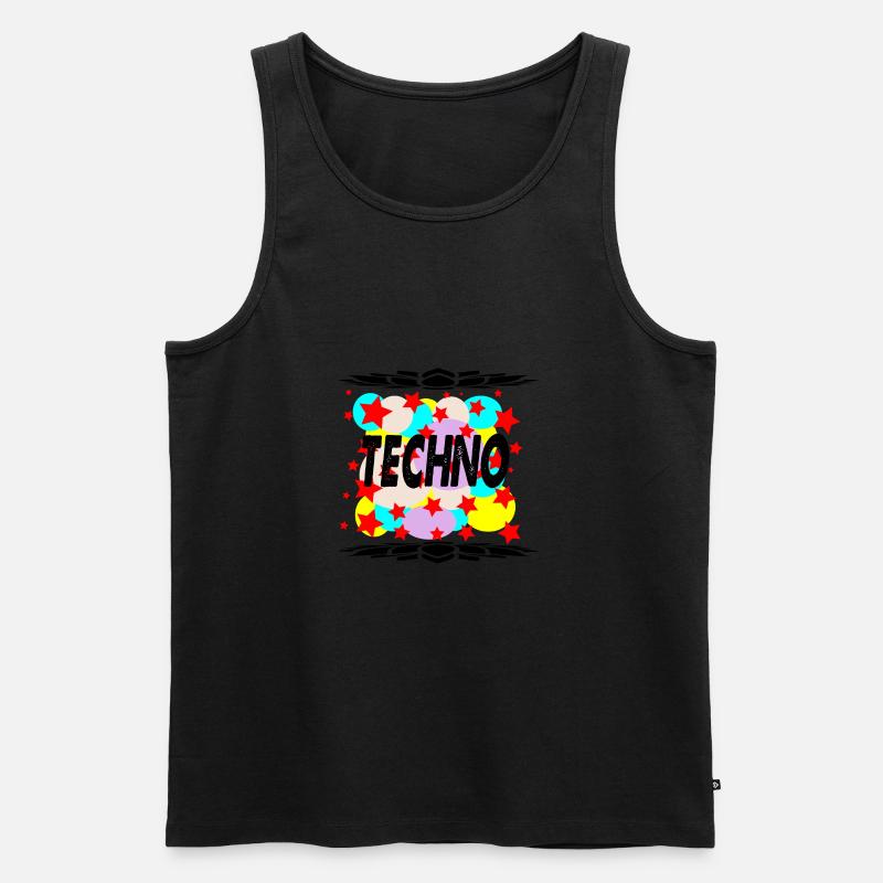 Techno - Männer Premium Bio Tank Top - Schwarz