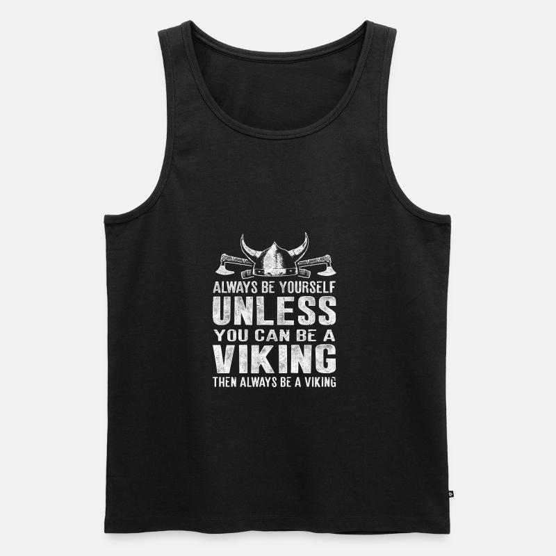 Sei immer ein Wikinger Viking - Männer Premium Bio Tank Top - Schwarz