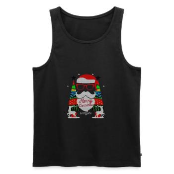 Ugly Merry Christmas Sweater Xmas Santa Gift - Men's Premium Organic Tank Top - black - Front - Michal (187cm)