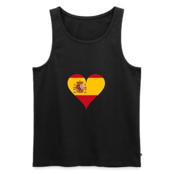Herz Spanische Flagge Spanien Fan - Männer Premium Bio Tank Top - Schwarz - Vorne - AI Model Male 178 light (178cm)