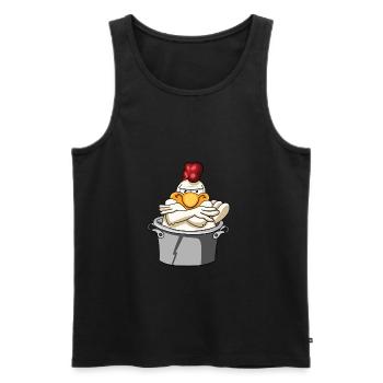 Chicken rooster poultry - Men's Premium Organic Tank Top - black - Front - AI Model Male 178 light (178cm)