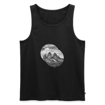 Three Peaks Dolomites Geometric shape Polygon - Men's Premium Organic Tank Top - black - Front - AI Model Male 178 light (178cm)