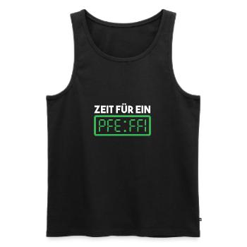 Zeit für ein Pfeffi Pfefferminz Likör Saufen JGA - Männer Premium Bio Tank Top - Schwarz - Vorne - Michal (187cm)