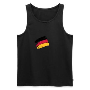 PINSELSTRICH DEUTSCHLAND FAHNE GER - Männer Premium Bio Tank Top - Schwarz - Vorne - AI Model Male 178 light (178cm)