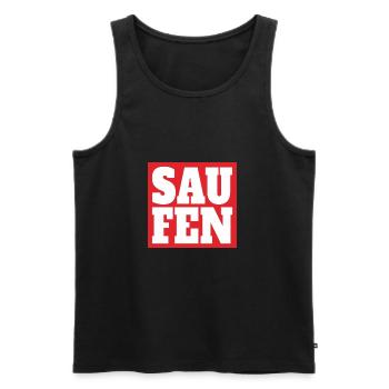 SAUFEN Party Feiern Wochenende T-Shirt Geschenk - Männer Premium Bio Tank Top - Schwarz - Vorne - Michal (187cm)