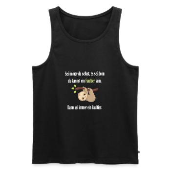 Sei immer du selbst, sei ein Faultier - Spruch - Männer Premium Bio Tank Top - Schwarz - Vorne - Michal (187cm)