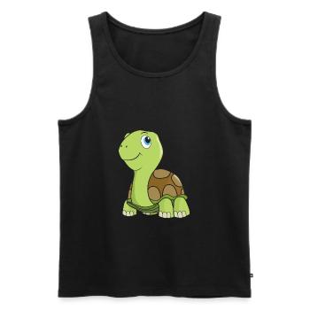 Tortoise turtle - Men's Premium Organic Tank Top - black - Front - Michal (187cm)