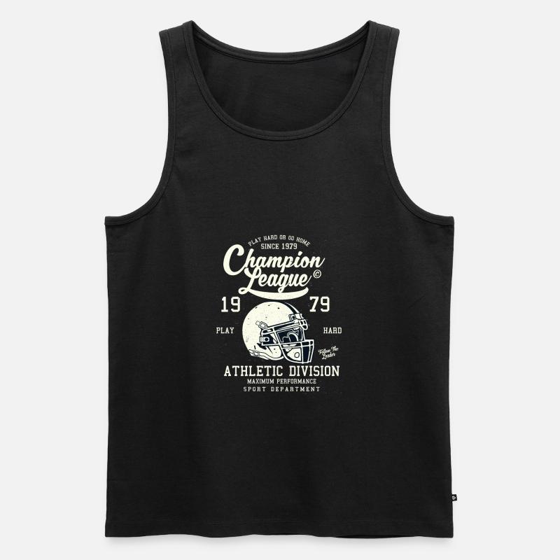 Champion League - Männer Premium Bio Tank Top - Schwarz