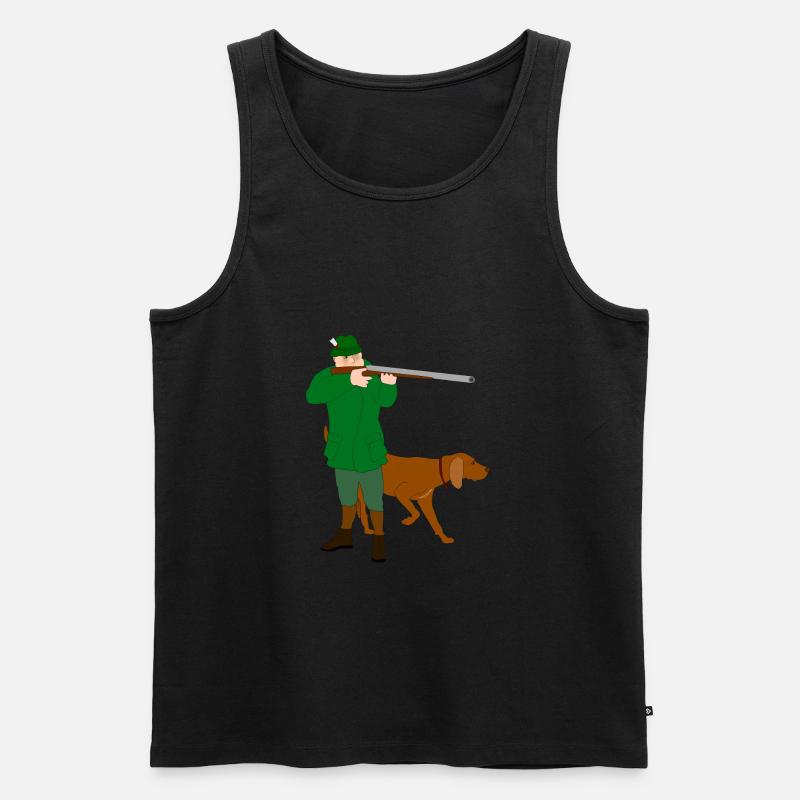 Jagd, Hund, Jäger - Männer Premium Bio Tank Top - Schwarz