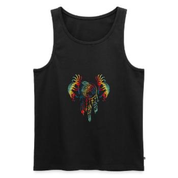 Native American Kokopelli Whale Dreamcatcher 1 - Männer Premium Bio Tank Top - Schwarz - Vorne - AI Model Male 178 light (178cm)