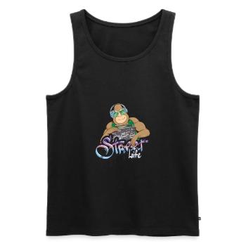 Gorilla Hiphop - Männer Premium Bio Tank Top - Schwarz - Vorne - Michal (187cm)