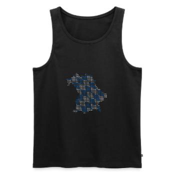Bayern Flagge Schrift - Männer Premium Bio Tank Top - Schwarz - Vorne - Michal (187cm)