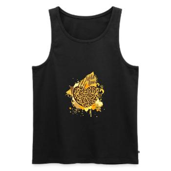 Wild Love (heart) 01 - Men's Premium Organic Tank Top - black - Front - AI Model Male 178 light (178cm)