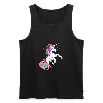 Licorne douce licorne - Débardeur bio Premium Homme - noir - Devant - AI Model Male 178 light (178cm)