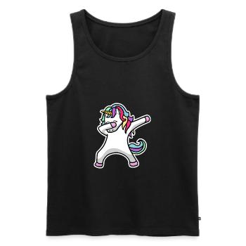 Tamponner la licorne cadeau de licorne - Débardeur bio Premium Homme - noir - Devant - Michal (187cm)