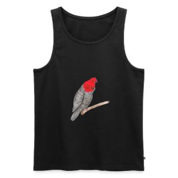 Helmet cockatoo - Men's Premium Organic Tank Top - black - Front - AI Model Male 178 light (178cm)