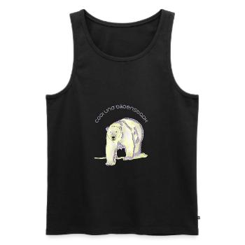 cool, strong as a bear, polar bear - Men's Premium Organic Tank Top - black - Front - AI Model Male 178 light (178cm)