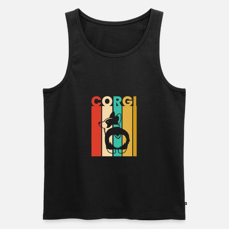 Corgi Lover - Männer Premium Bio Tank Top - Schwarz