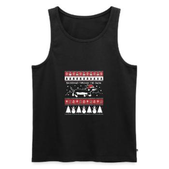 Dachshund Xmas Ugly Christmas Sweater - Men's Premium Organic Tank Top - black - Front - Michal (187cm)