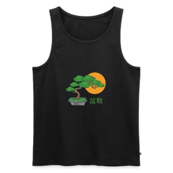 Bonsai Small Tree - Men's Premium Organic Tank Top - black - Front - AI Model Male 178 light (178cm)