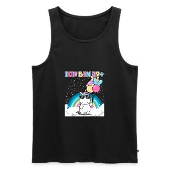 40 Geburtstag Frauen Männer Deko Geschenk Einhorn - Männer Premium Bio Tank Top - Schwarz - Vorne - Michal (187cm)