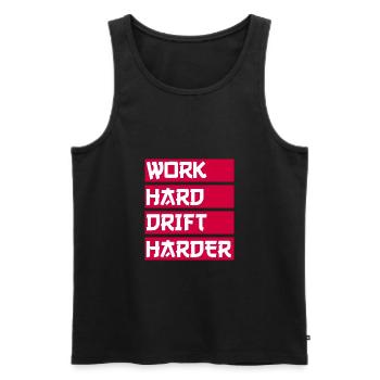 Work Hard Drift Driften Tuning voiture - Débardeur bio Premium Homme - noir - Devant - Michal (187cm)