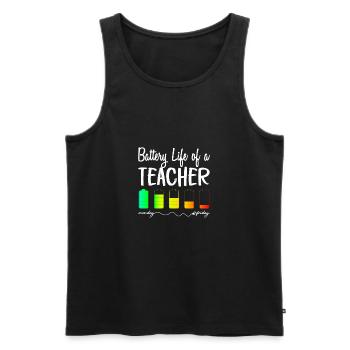 Battery Life of a Teacher Shirt - Débardeur bio Premium Homme - noir - Devant - AI Model Male 178 light (178cm)
