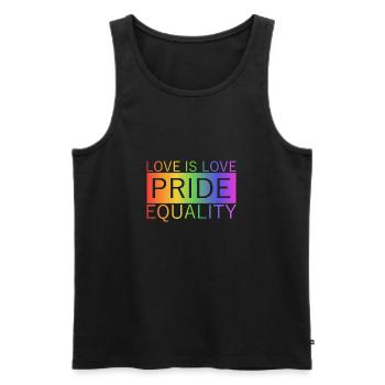 FIERTÉ - L’AMOUR EST AMOUR - EGALITÉ - Débardeur bio Premium Homme - noir - Devant - Michal (187cm)