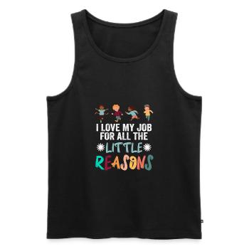 I Love My Job For All The Little Reasons Teacher - Men's Premium Organic Tank Top - black - Front - Michal (187cm)