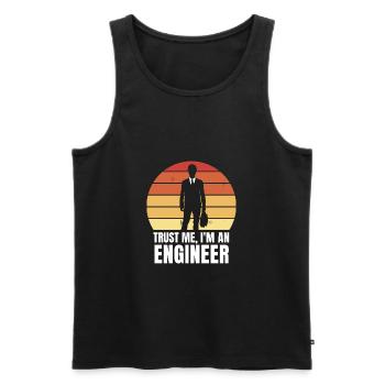 Trust me, I'm an engineer - Men's Premium Organic Tank Top - black - Front - Michal (187cm)