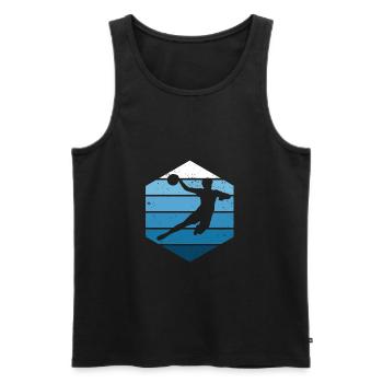 Handball Kids Retro Handball Players Men Women - Men's Premium Organic Tank Top - black - Front - AI Model Male 178 light (178cm)