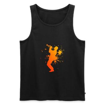 Damen Trompete Trompeter Jazz Trompeter Herren - Männer Premium Bio Tank Top - Schwarz - Vorne - Michal (187cm)