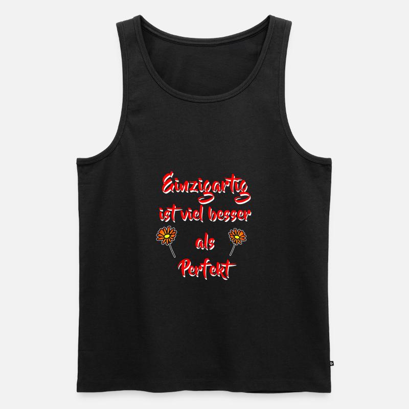 Spruch Einzigartig - Mut Freundschaft - Männer Premium Bio Tank Top - Schwarz