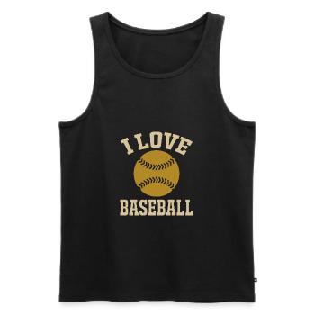 I Love Baseball Shirt - Männer Premium Bio Tank Top - Schwarz - Vorne - Michal (187cm)