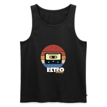 Colorful Retro Theme Design - Men's Premium Organic Tank Top - black - Front - AI Model Male 178 light (178cm)