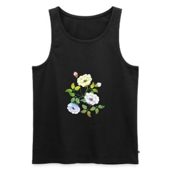 Flowers - Men's Premium Organic Tank Top - black - Front - Michal (187cm)