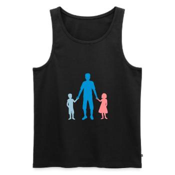 2 Enfants Famille Papa - Débardeur bio Premium Homme - noir - Devant - Michal (187cm)