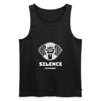 Silence ça pousse - Débardeur bio Premium Homme - noir - Devant - AI Model Male 178 light (178cm)