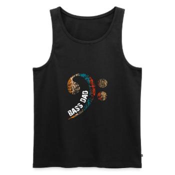 Papa plays bass Papa is bass player - Men's Premium Organic Tank Top - black - Front - Michal (187cm)