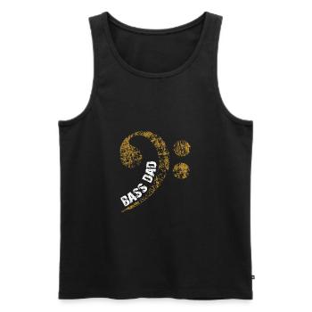 Papa plays bass Papa is bass player - Men's Premium Organic Tank Top - black - Front - Michal (187cm)