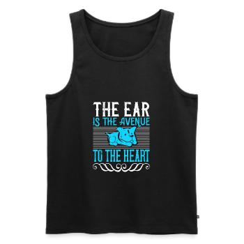 The ear is the avenue to the heart - Men's Premium Organic Tank Top - black - Front - Michal (187cm)