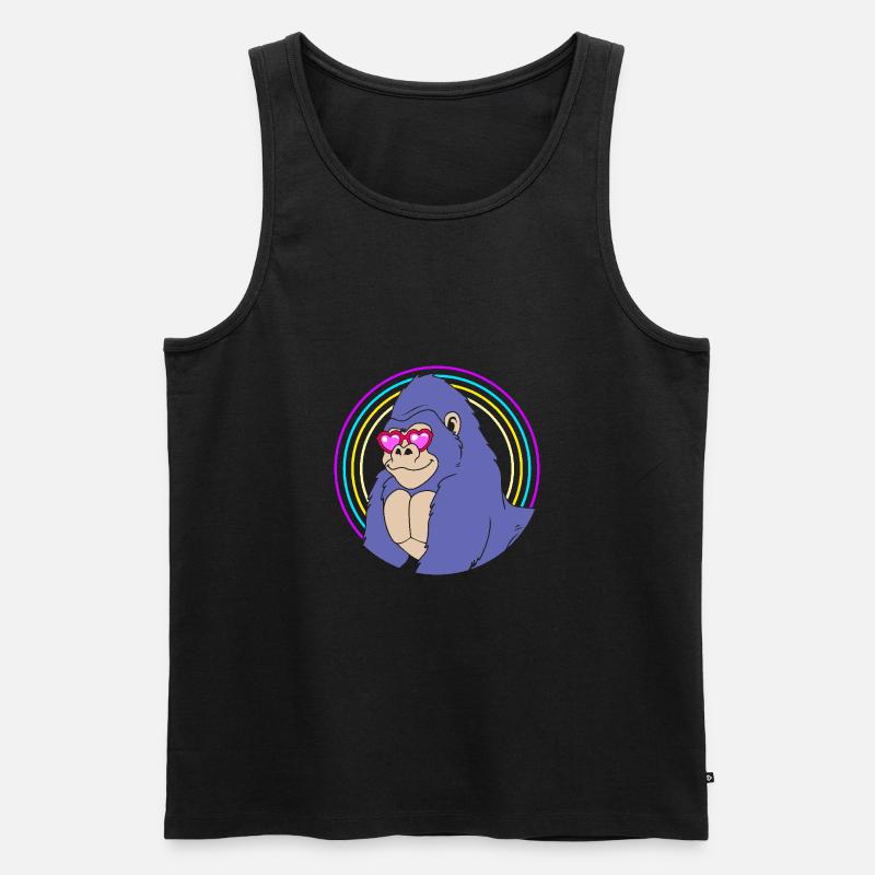 Gorilla - Männer Premium Bio Tank Top - Schwarz