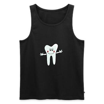 Dental office logo tooth - Men's Premium Organic Tank Top - black - Front - AI Model Male 178 light (178cm)