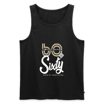 60 years sisty Birthday gift 60 years - Men's Premium Organic Tank Top - black - Front - AI Model Male 178 light (178cm)
