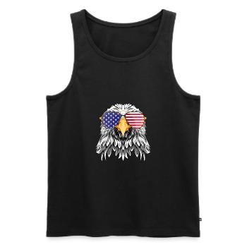 July 4 USA - Men's Premium Organic Tank Top - black - Front - AI Model Male 178 light (178cm)
